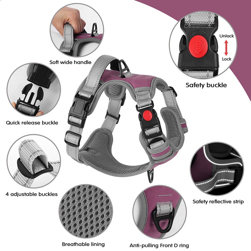 Pet Artist No Pull Dog Harness with Handle Adjustable Soft Padded Vest Reflective No-Choke