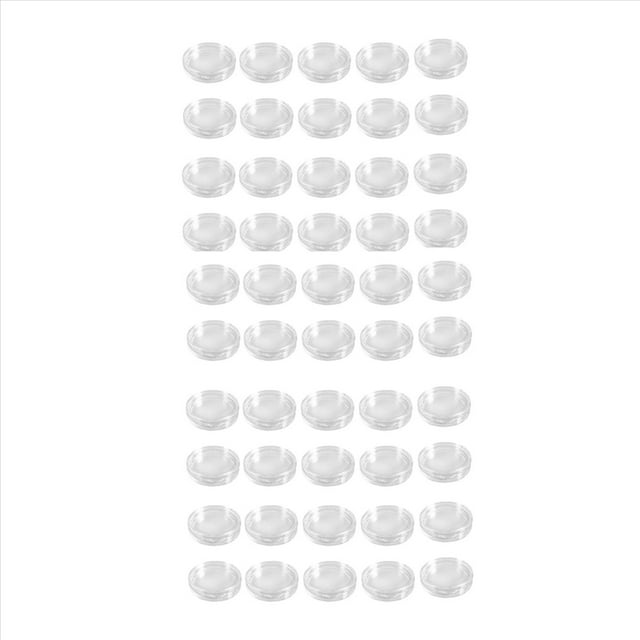 50 Pzs Caja de Monedas de Plastico Transparente Redonda Pequena 24mm