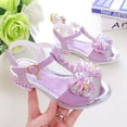 thumbnail image 6 of JUMEYU Girl Dress Shoes Girls Sandals Low Heel Dress Pump Ankle Strap Two Strapped Bow Flower Party Shoes for Little Kid/Big Kid Size 2 (Beige,Big Kids 2), 6 of 6