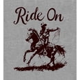 thumbnail image 4 of Cowboy "Ride On" Adult Heather Gray Crew Neck Short Sleeve Tee-Medium, 4 of 4