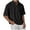 Black, variant on Summer Shirts for Men Plus Size Casual Sport Short Sleeve Solid Color Button-Up Polos Shirt S-2XL Men’s Clothes under $10 Dark Blue