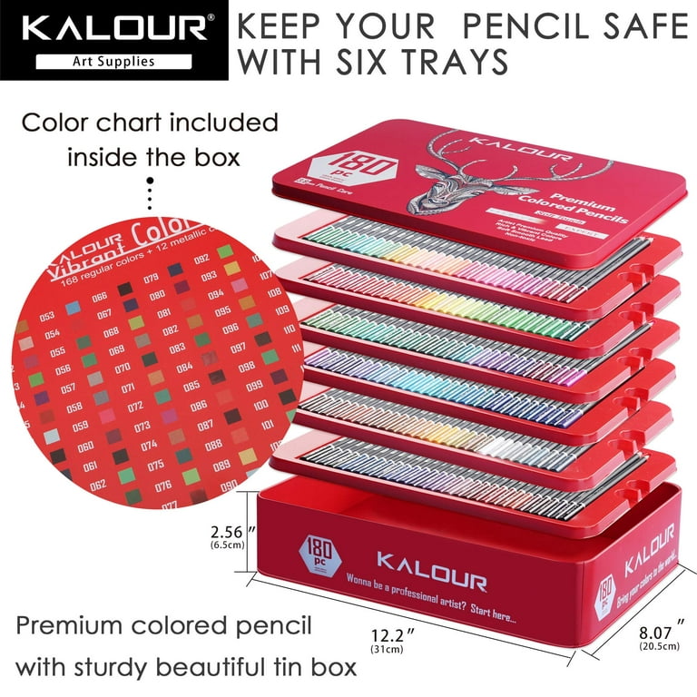 KALOUR Colored Pencils for Adult Coloring Book,Set of 72 Colors,Artists Soft Core with Vibrant Color,Ideal for Drawing Sketching Shading,Coloring