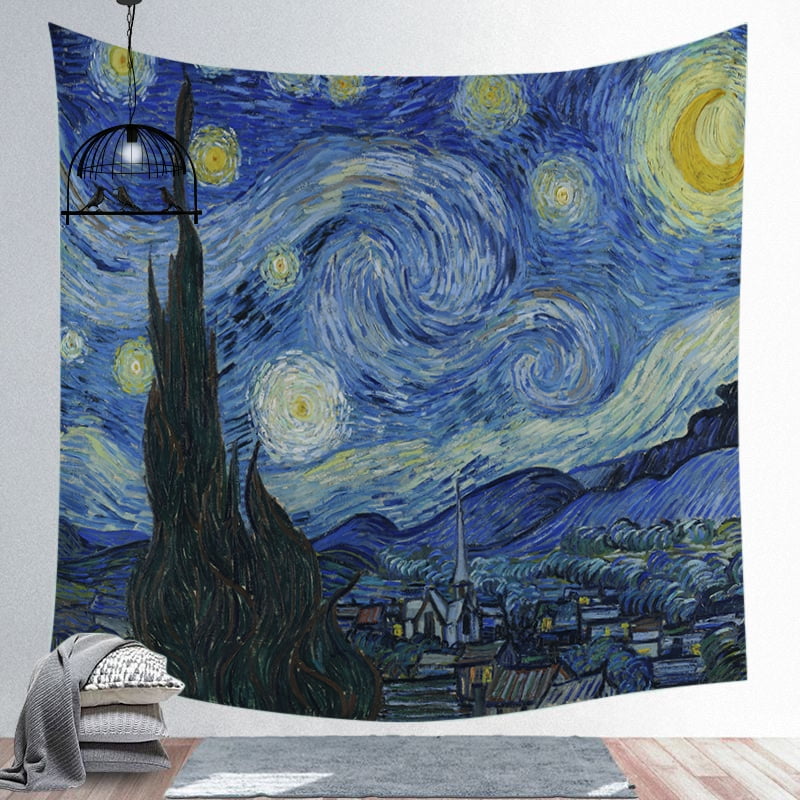Oil Painting Tapestries Hippie Blanket Gypsy Tapestry Bedspread Wall