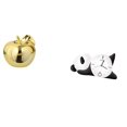 thumbnail image 1 of Estatua decorativa,Escultura de frutas para decoración del hogar para escritorio interior.,Figura de cerámica para escritorio,Reloj de pared,Reloj de pared Panda Decoración del hogar Lindo, 1 of 8