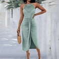 thumbnail image 2 of TAGOLD Womens Camis Sleeveless Dress Solid Color Crew Neck Summer Wear, 2 of 5