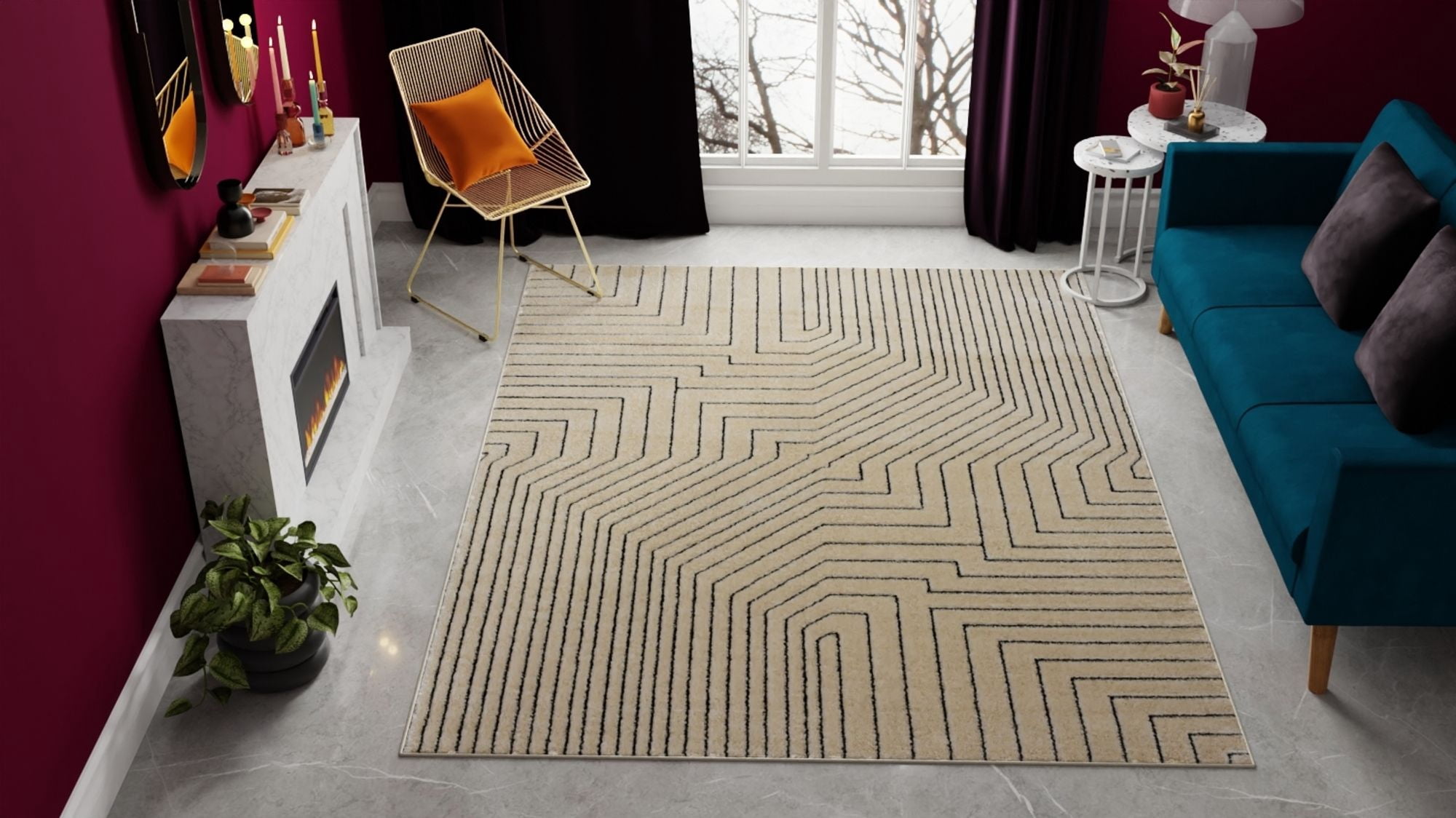 Rugs America Chanai CN90B Contemporary Geometric 5'0" X 7'0" Area Rug