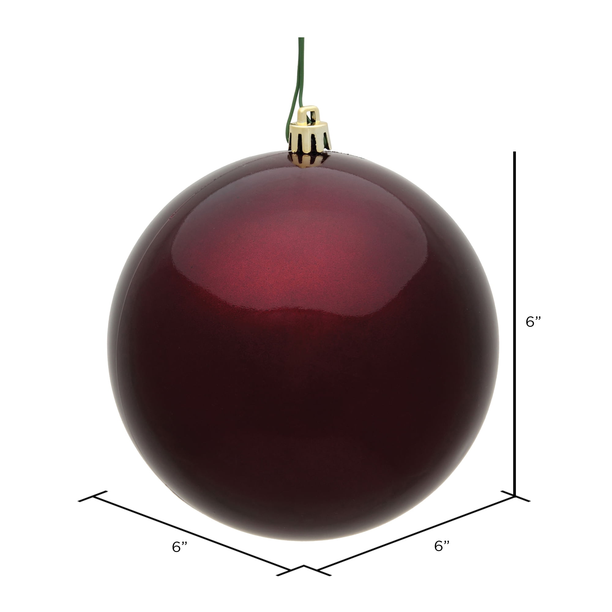 Vickerman 6 Burgundy Candy Ball Ornament, 4 per Bag