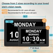 Dementia Digital Clock for Seniors Elderly, 20 Alarm Reminders 3 Ringtones for Memory Loss Alzheimers, Electric Time Date Day Large Display Calendar Clock, Auto DST, 1024 * 600P HD