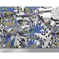 thumbnail image 2 of Soimoi Moss Georgette Fabric Animal Skin & Wild Flower Printed Fabric 1 Yard 42 Inch Wide, 2 of 3
