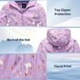 thumbnail image 3 of kids Zip Hooded Windbreakers Waterproof Rain Jackets Lightweight Fleece Lined Outdoor Warm Jacket Raincoat for Boys Girls,4-13 Years, 3 of 9