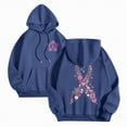 thumbnail image 6 of Towmus Women's Letter Graphic Print Pink Ribbon Montage Cancer Word Cloud Hoodie Sweatshirts, 6 of 8