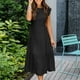 thumbnail image 4 of Maxi vestido bohemio de manga corta para mujer, vestidos largos para el sol en la playa Fridja  qw2174, 4 of 8