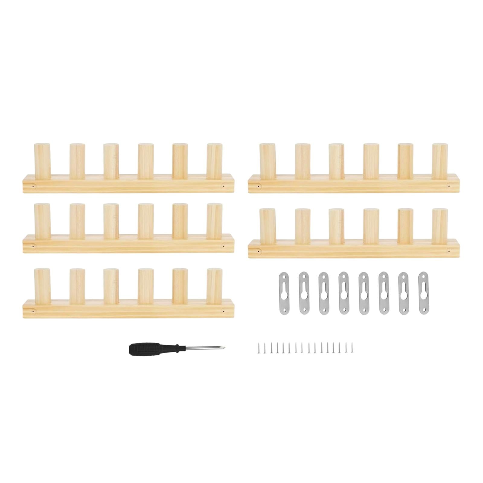 5 Sets Wooden Knitting Loom Kit Blanket Loom Bulky Frame Sturdy Adjustable for DIY Yarn Crafting and Beginners