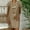 🔥 Khaki, variant on Sentmoon Linen Dresses for Women 2026 V Neck Short Sleeve Beach Vacation Clothes for Women Solid Color Relaxed Fit Summer Oversized Beach Dresses Comfy Beach Stuff for Travel and Outdoor