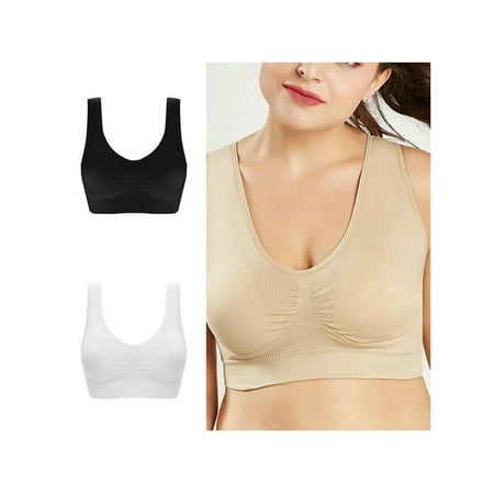 

JustVH Women Seamless High Stretch Sports Casual Underwear Chest Pad Full Cup Shockproof Quick-drying Bra