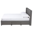 thumbnail image 4 of Baxton Studio Coronado Mid-Century Modern Transitional Grey Fabric Full Size 3-Drawer Storage Platform Bed, 4 of 14