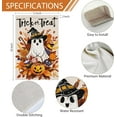 thumbnail image 4 of Halloween Trick or Treat Ghost Garden Flag 12 x 18 Inch Vertical Double Sided Burlap Halloween Pumpkin Yard Flags for Seasonal Fall Thanksgiving Farmhouse Decoration(ONLY FLAG), 4 of 6