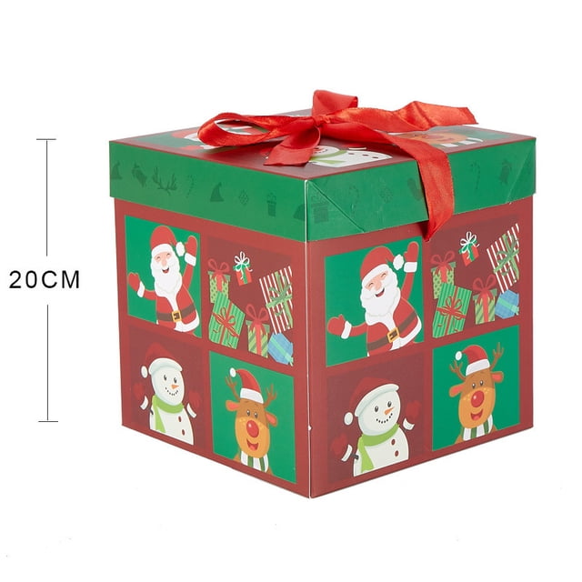 Decoraciones Del Árbol de Navidad,Caja de Regalo Apilado Cabeza Y Ornamento de la Escena de la Ventana de la Pantalla para la Decoración de Vacaciones,Árbol de Navidad Pequeño