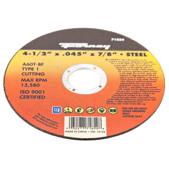 Disco de Corte Forney 71854 11,5 cm x 1,1 cm, Eje 2,2 cm