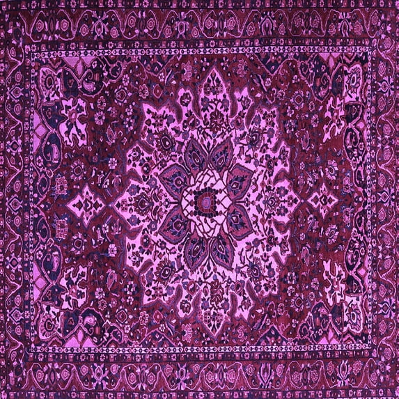 Ahgly Company Indoor Square Persian Purple Traditional Area Rugs, 3' Square