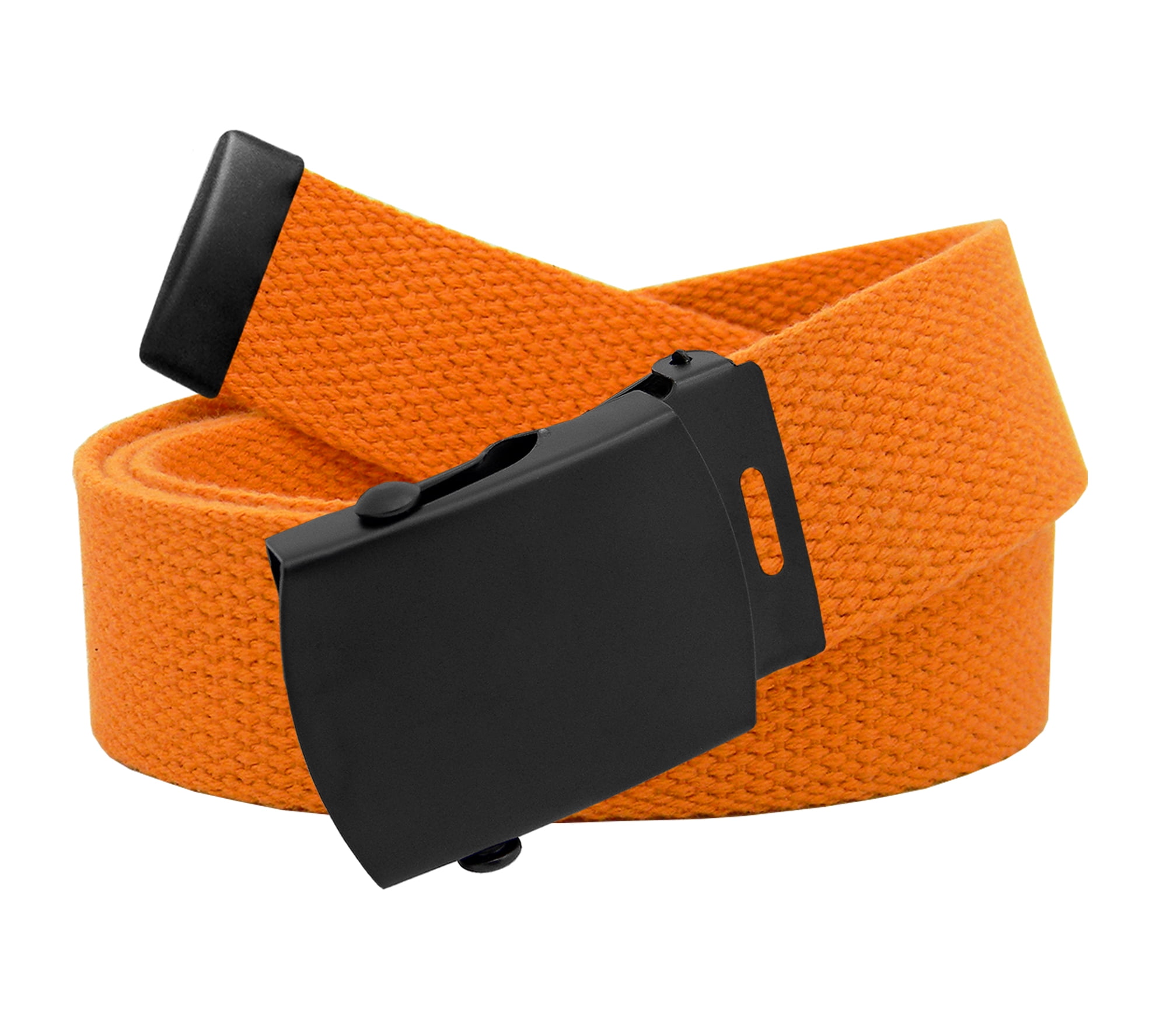 Men's Black Slider Military Belt Buckle with Canvas  Belt XXLarge