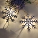 thumbnail image 4 of Tira de luces LED navideñas con batería y copos de nieve blancos, decoración navideña con colgante de muñeco de nieve y árbol de Navidad., 4 of 6