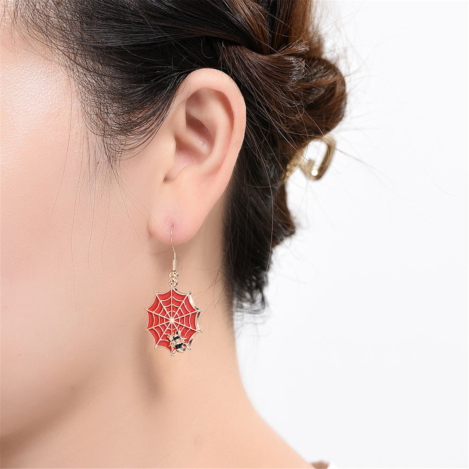 Wish - Gold & Red Beaded Threader Earrings