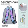 thumbnail image 5 of Butterfly and Blue Purple Pattern Backpack for School, Cute School Bag with Adjustable Shoulder Straps and Padded Back, 15.3"x11"x6.7", 5 of 5