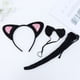 thumbnail image 4 of Conjunto de 3 piezas en 1, diadema negra con lentejuelas rosas, divertida diadema con orejas de gato, accesorio para disfraz, suministros para fiestas, diadema con lentejuelas de animales, lazo para, 4 of 4