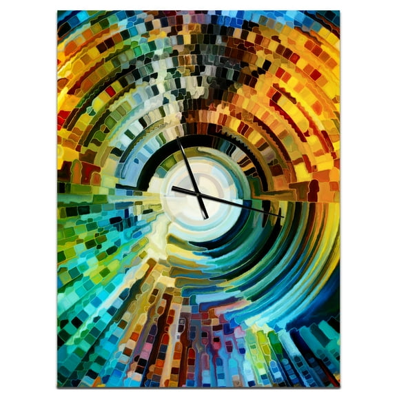 Designart 'Paths of Stained Glass' Modern Wall Clock