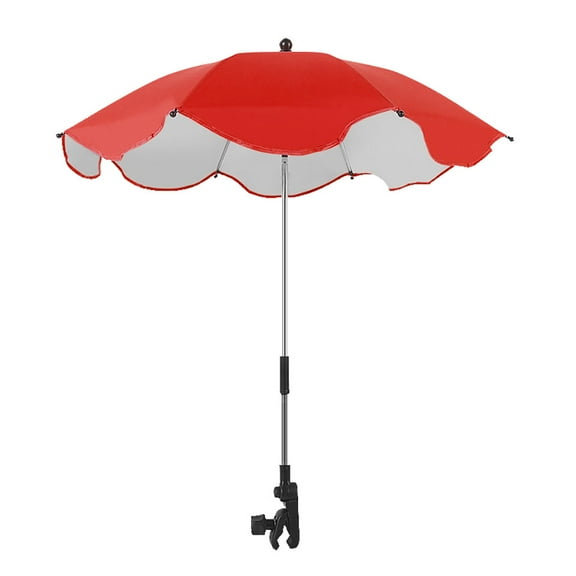 Rbaofujie Baby Stroller Parasol, 30in Universal Umbrella with Clamp, 360 Degree Adjustable UV Stroller Sun Shade, Waterproof Umbrella for Trolley, Bike, Wheelchair, Beach Chair