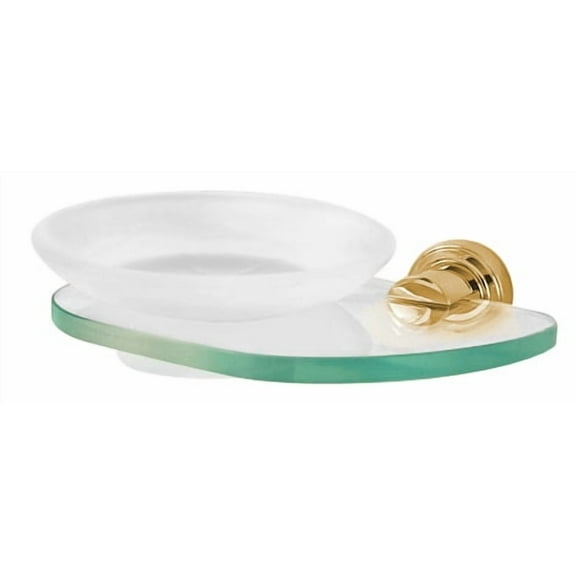 Alno A8730-PB/NL Infinity Frosted Glass Soap Dish - Brass