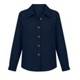 thumbnail image 6 of WULMLEO Waffle Knit Button Down Shirts for Women Casual Oversized Long Sleeve Collared Sweater Dressy Blouse Fall Tops Navy 2XL, 6 of 6