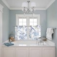 thumbnail image 3 of Blue White Flowers Kitchen Curtains Small Short 39 Inch Length, Spring Summer Floral Botanical Grommet Top Bedroom Living Room Curtains, Light Filtering Cafe Curtain Drapes 2 Panels Set 55''x39'', 3 of 9