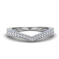 thumbnail image 1 of Dazzlingrock Collection 0.33 Carat (ctw) 14k Round Diamond Ladies Anniversary Wedding Band Enhancer Guard Chevron Ring 1/3 CT, White Gold, Size 8, 1 of 3