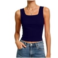 thumbnail image 7 of enyan Plus Size Tank Tops for Women Women's Tank Tops Square Neck Sleeveless Ladies Tank Top Undershirts,Dark Blue,S, 7 of 7