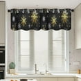thumbnail image 3 of 2 Piece Fashion Curtain, Living Room Bedroom, Fashion Curtain Decorative Curtains for Windows Compatible with Christmas Decorations Snowflakes Golden Black, 3 of 6