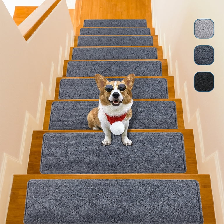 Moonorah Carpet Stair Treads, 15-Pack, Gray photo 3