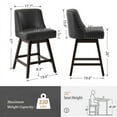 thumbnail image 3 of Dycanpo 26''H Swivel Bar Stools with Back Faux Leather for Home Kitchen Island, Black, 3 of 9