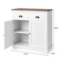 thumbnail image 3 of Kojooin Farmhouse Buffet Cabinet with Storage,Kitchen Sideboard with 2 Doors and 2 Drawers,Wooden Coffee Bar Cabinet with Shelves,White, 3 of 6