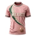 thumbnail image 2 of Mexico Mens Soccer Jersey Crewneck Short Sleeve 2026 Country Team Tee Fan International Soccer Shirt Retro Streetwear Top Pink XXXL, 2 of 4