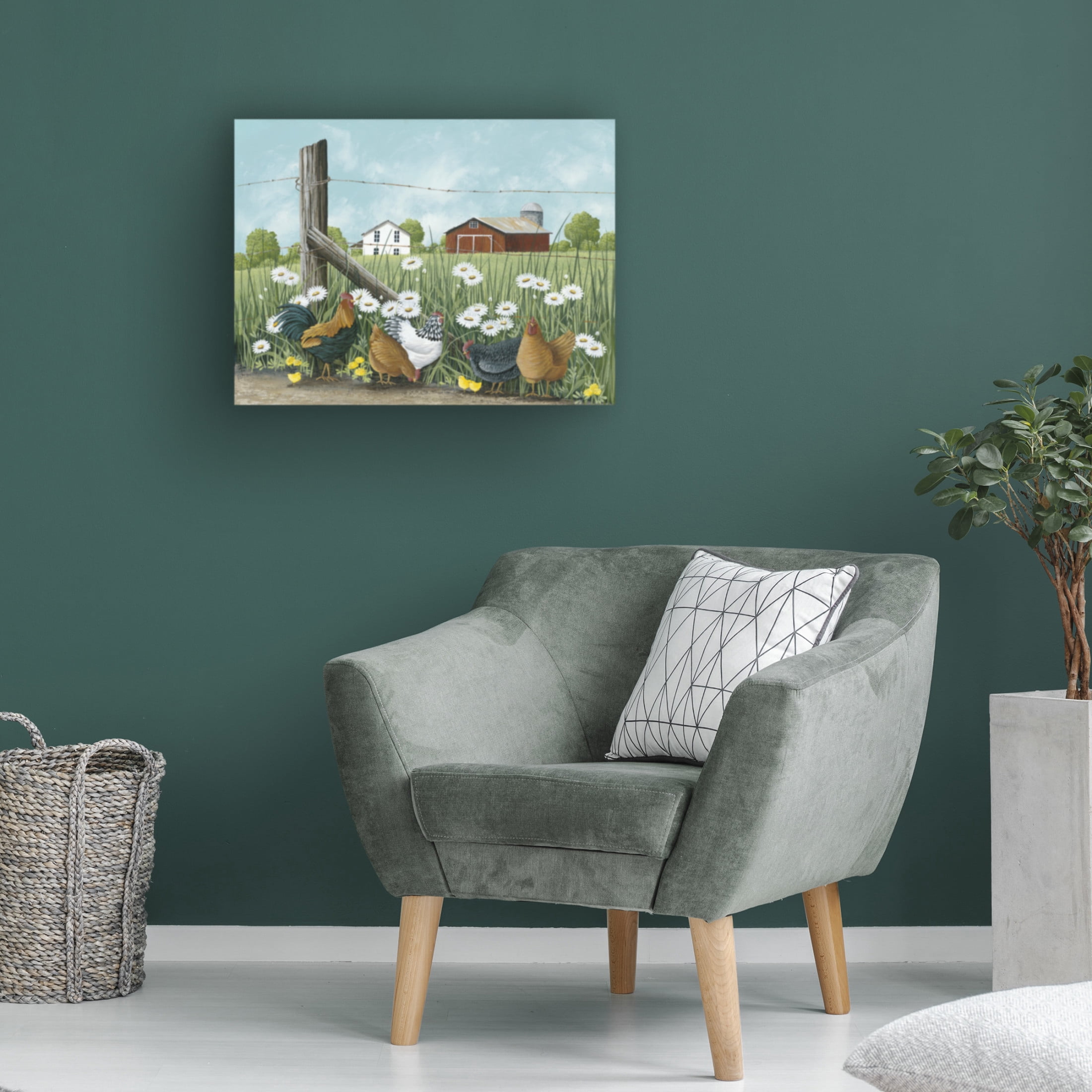 Canvas Wall Art - Tanya Nyp 'Free range Chickens' Wall Art for Living Room, Bedroom, or Office Décor by Trademark Fine Art - 32 x 24 Inches