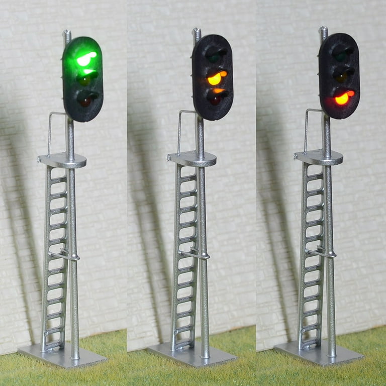 2 x O Scale Model Train Block Signals 3 Aspects Railway LED