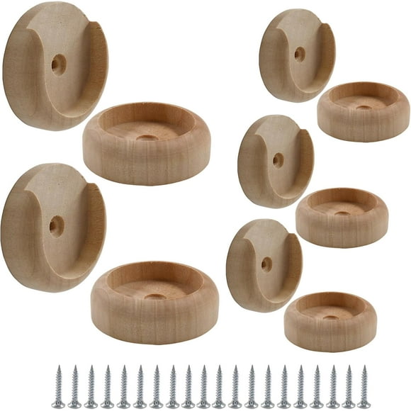 shiyou-10 Pack Wooden Closet Pole Sockets, 1-3/8" Closet Rod Holders Closet Rod Brackets Closet Pole Socket for Wardrobe Curtain Bathroom Clothing