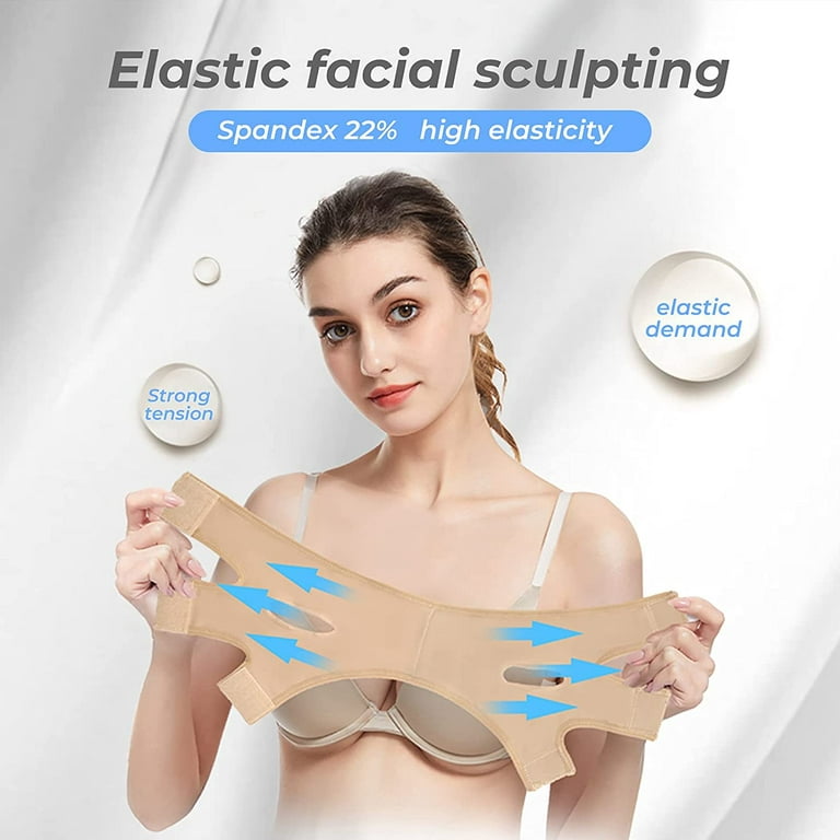 Double Chin Reducer Chin Strap Advanced V-Line Facial Slimming Strap for  Men & Women Contour Tightening & Firming Bandage Face Slimmer & Shaper 