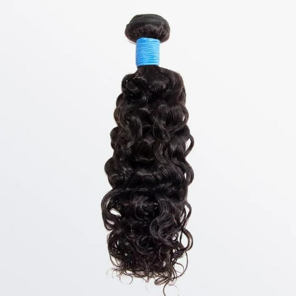 ASHINE Water Wave Bundles Human Hair 10A Brazilian Virgin Human Hair 14 inches Double Weft Natural Black Color Glueless for Women