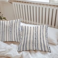 thumbnail image 5 of Navyblue Boho Outdoor Pillow Covers Pack of 2 Graffiti Geometric Vertical Stripes Dots Waterproof Throw Pillow Covers Decorative Cushion Cases for Patio Garden Tent Balcony Couch 16x16 inch, 5 of 8
