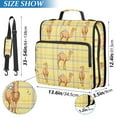 thumbnail image 5 of 3 Ring Zipper Binder with Shoulder Strap Waterproof Trapper Keeper 2 Inch D-Ring 500 Sheets Capacity Cute Camel on Plaid, 5 of 7