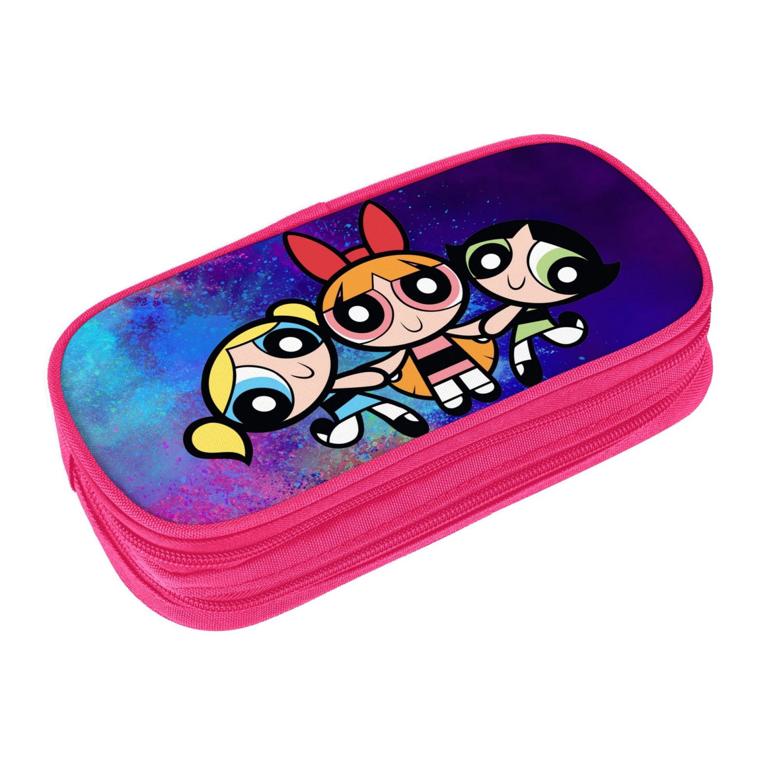 The Powerpuff Gi-rls Pencil Case Large Capacity Pencil Pouch Penbag Office Stationery Organizer Travel Makeup Bag Pink