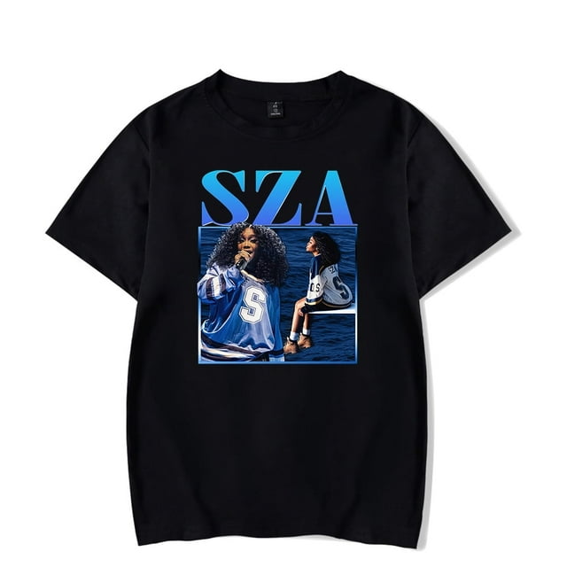 T-shirt SZA Album SOS Merch Femmes Hommes Col Rond Rappeur Décontracté Manches Courtes Tee